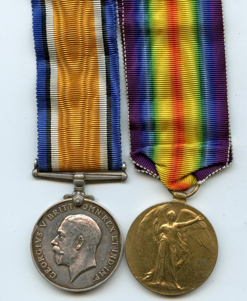 WW1 British War & Victory Medals Pair To Pte Stephen Lansdell, Army Service Corpse