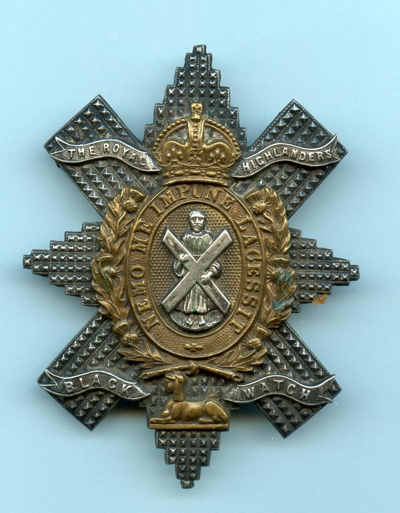 WW1 Royal Highlanders The Black Watch  Officers  Cap Badge