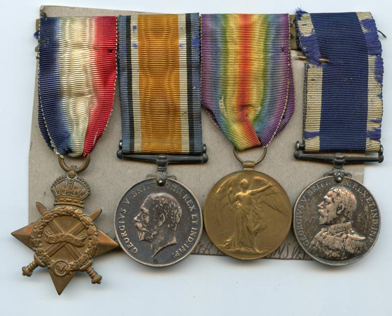 WW1 Trio & Navy Long Service Medal Group To Painter Albert Foster, HMS Devonport