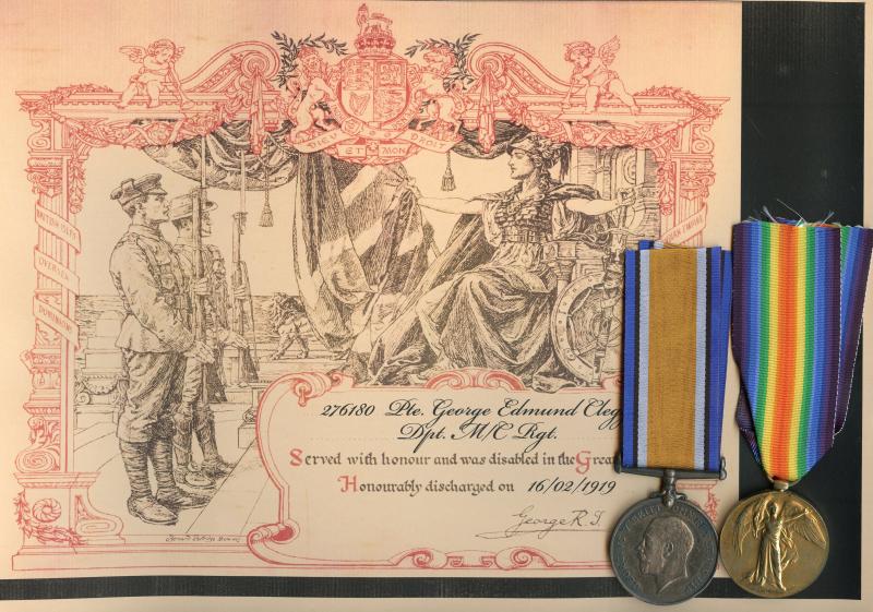 WW1 British War & Victory Medals Pair To Pte George Edmund Clegg, Manchester Regiment
