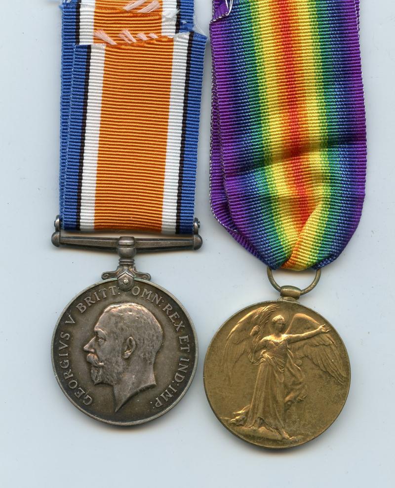 WW1 British War & Victory Medals Pair To Pte Edward M Ling, Rifle Brigade