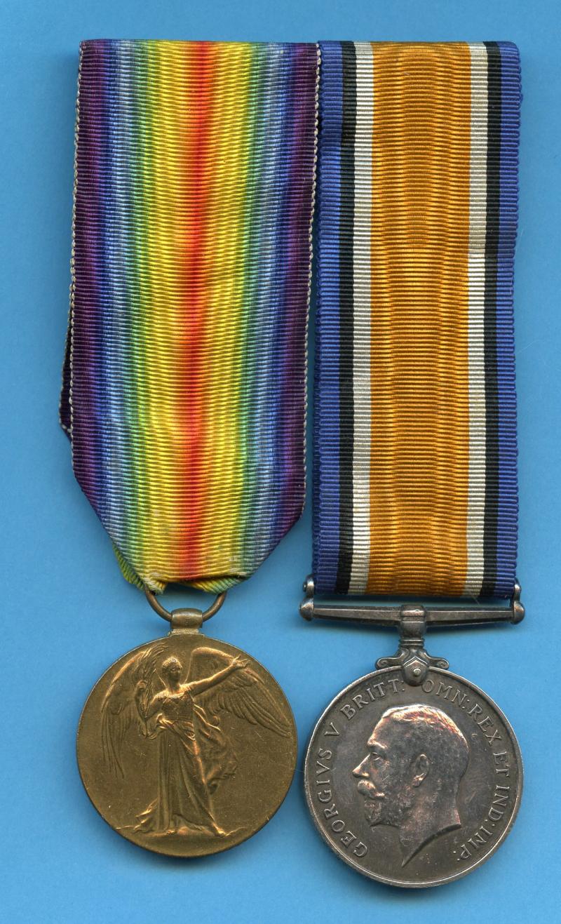 WW1 British War & Victory Medals Pair To Gunner George Roberts, Royal  Field Artillery