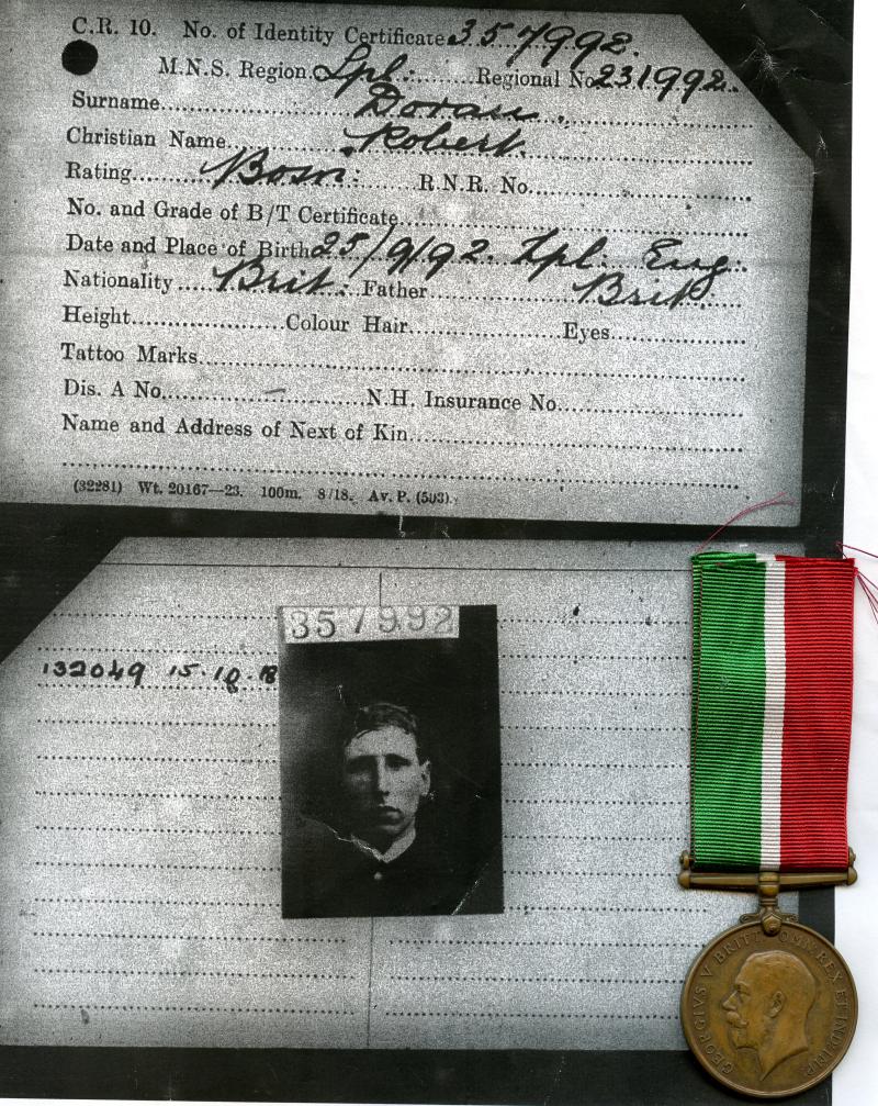 Mercantile Marine War Medal 1914-18 To Bosun Robert H Doran