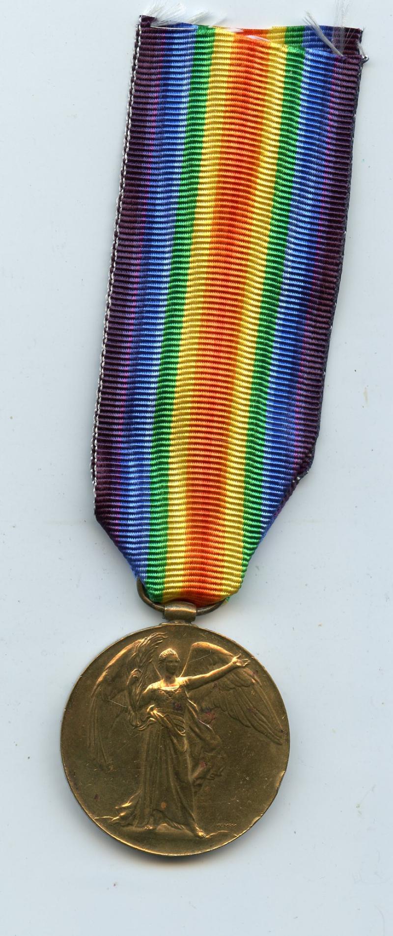 WW1 Victory Medal 1914-1919 To  Cpl Thomas J Carvell,  Army Service Corps