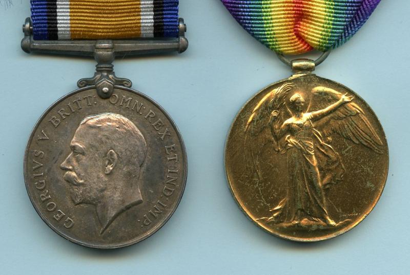WW1 British War & Victory Medals Pair to Pte Henri  Biraben, Queen's (Royal West Surrey Regiment)