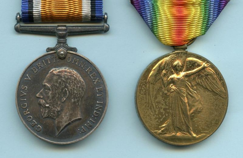WW1 British War & Victory Medals Pair to Gunner Leonard Byron, Royal Garrison Artillery