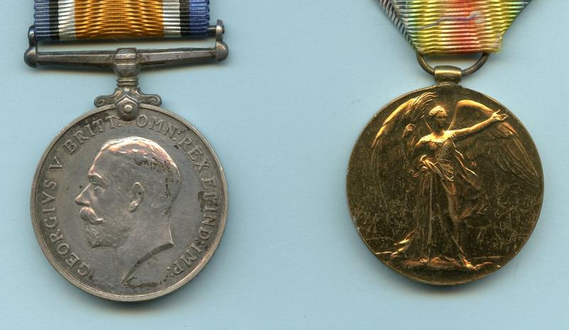 WW1 British War & Victory Medals Pair to Pte Athlestan Griggs, Middlesex Regiment