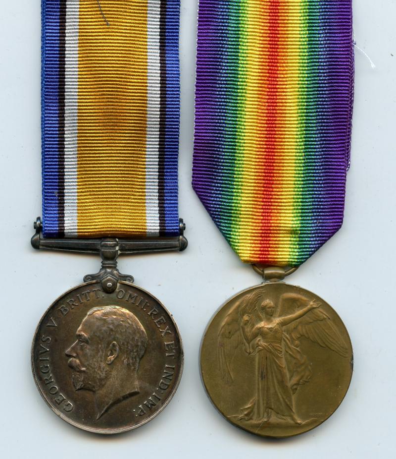 WW1 British War & Victory Medals Pair To Pte Stephen Gomm, Machine Gun Corps