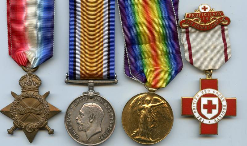 1914-15 Trio World War One Medals  & Red Cross Medal To Driver Walter Isgate,  Army Service Corps