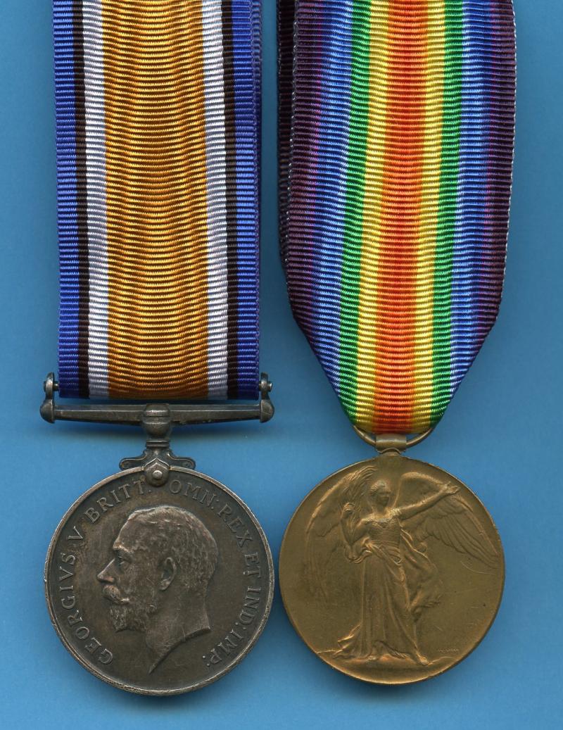 WW1 British War & Victory Medals Pair to Pte George E Bowler 19th (Service) Battalion (2nd Public Works Pioneers) Middlesex Regiment