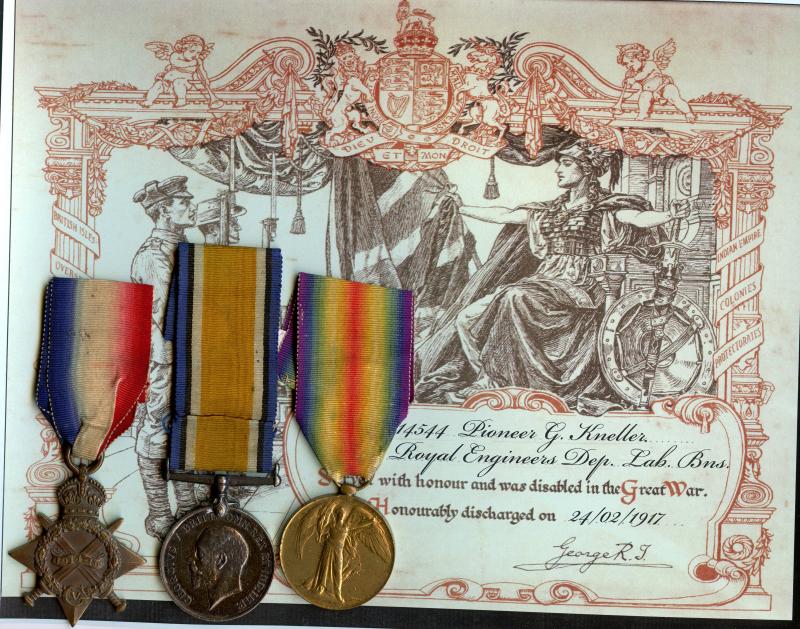 1914-15 Trio World War One Medals To Pioneer George Kneller. Royal Engineers