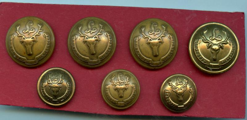 WW1 Seaforth Highlanders Brass Buttons