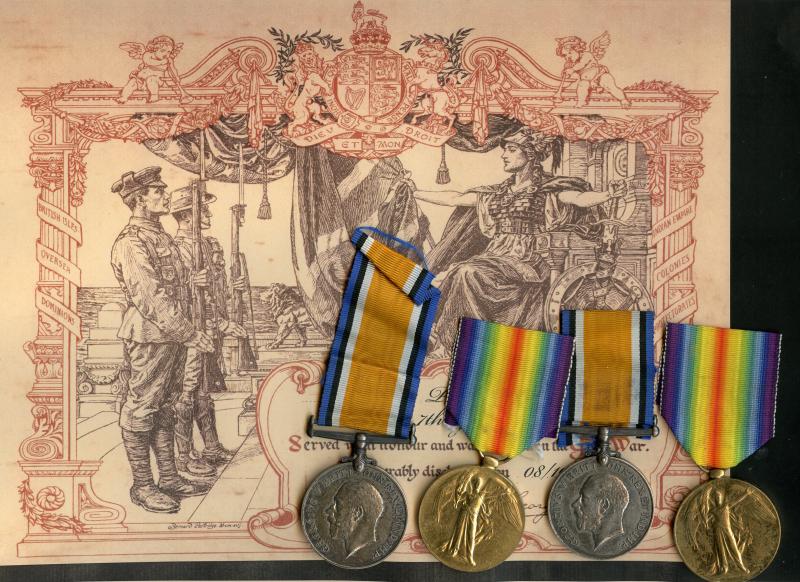 Two WW1 Medal Pairs To Milne Brothers Gordon Highlanders & Army Service Corps
