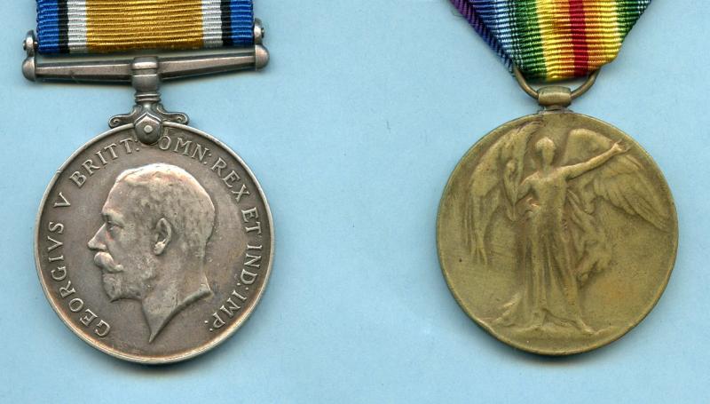 WW1 British War & Victory Medals Pair to Pte James T Guymer, East Yorkshire Regiment