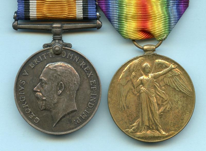 WW1 British War & Victory Medals Pair to Pte Arthur Edward Kelsey, 45th Battalion Royal Fusiliers (North Russia Relief Force)