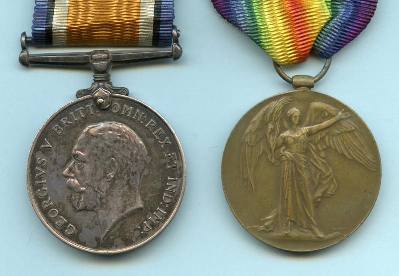 WW1 British War & Victory Medals Pair to Pte George E Morris, The Queens Regiment (Royal West Surreys)