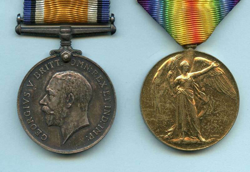 WW1 British War & Victory Medals Pair to Pte Thomas Pritchard, Dorsetshire Regiment