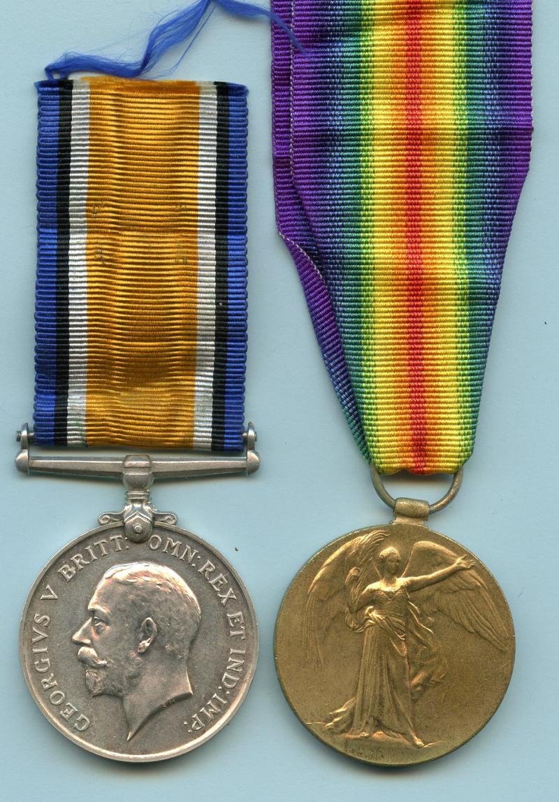 WW1 British War & Victory Medals Pair to Cpl Archibald J Watts, Gloucestershire Regiment