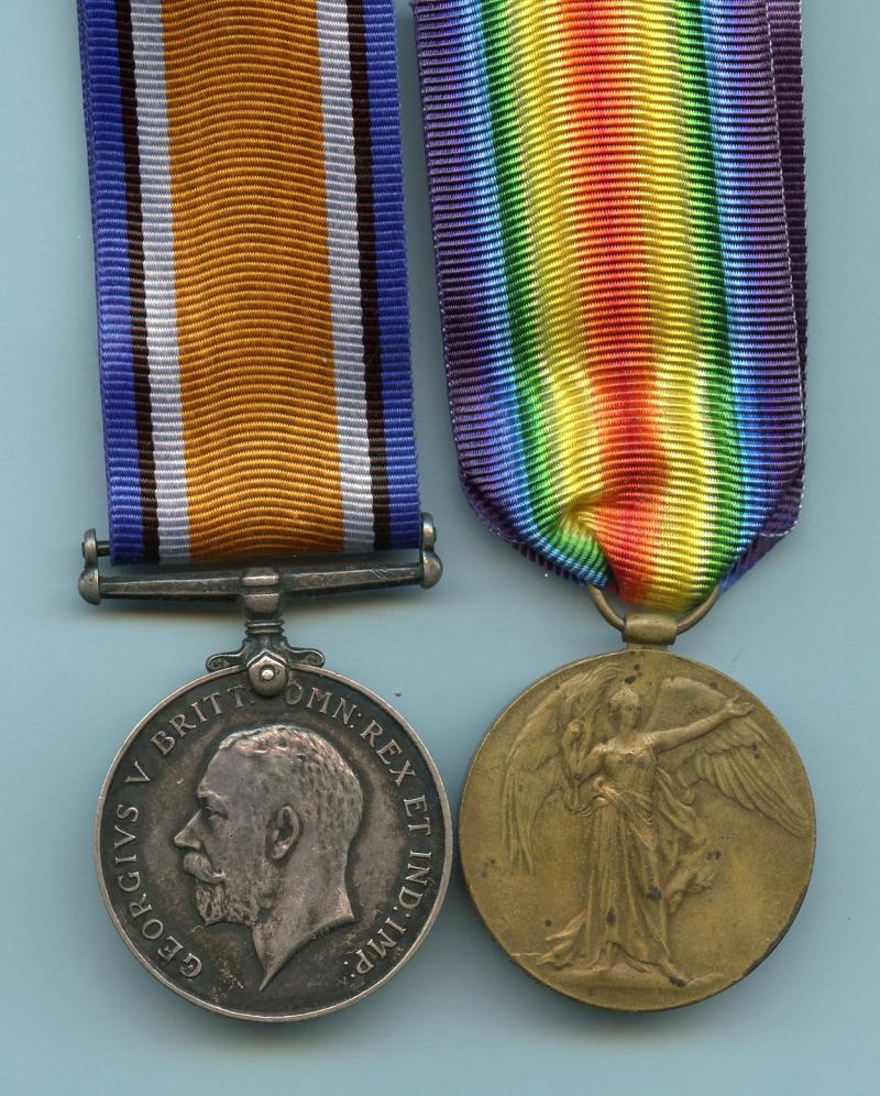 WW1 British War & Victory Medals Pair to Pte Albert Forrest, 8th Battalion The Cheshire Regiment