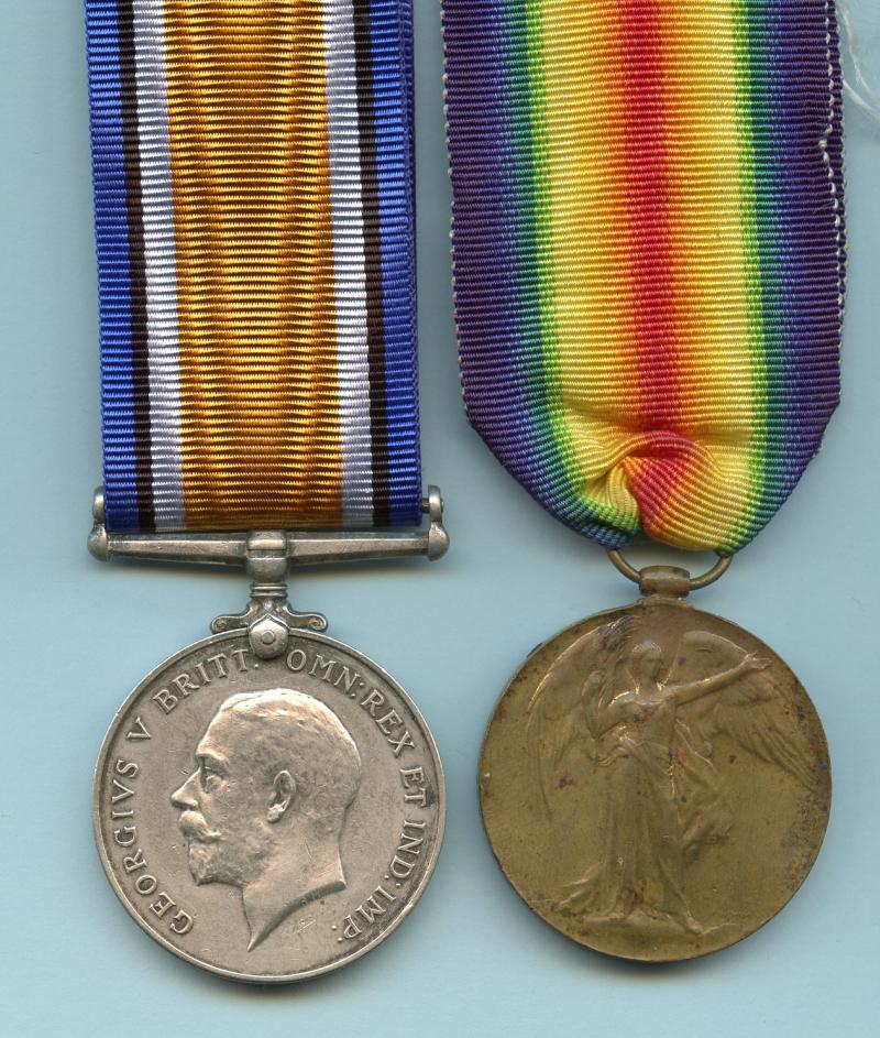 WW1 British War & Victory Medals Pair to  Pte Henry J Holman,  2nd Battalion Queen's (Royal West Surrey Regiment)