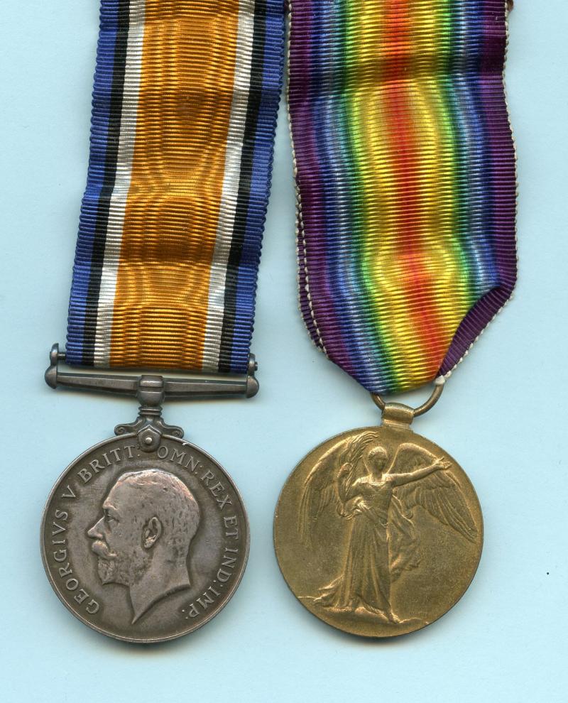 WW1 British War & Victory Medals Pair to Gunner Cecil J Robinson, Royal Field Artillery