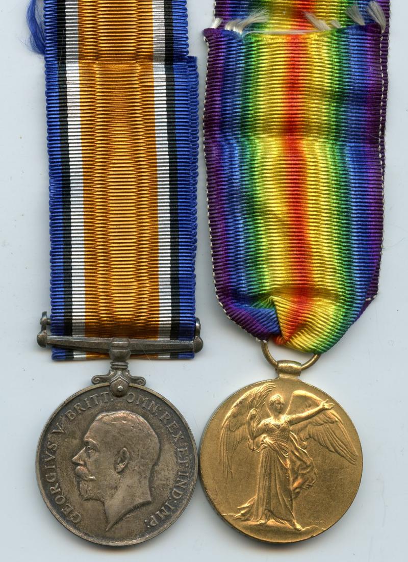 WW1 British War & Victory Medals Pair to Pte Sidney William Budworth, Army Service Corps