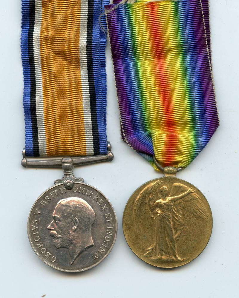 WW1 British War & Victory Medals Pair to Pte Sydney Elliott, Army Service Corps