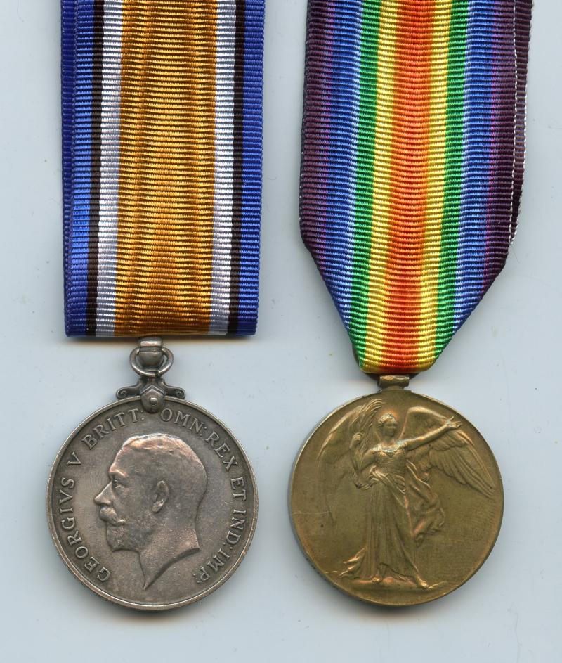 WW1 British War & Victory Medals Pair to  Pte William E Evans, Royal Fusiliers