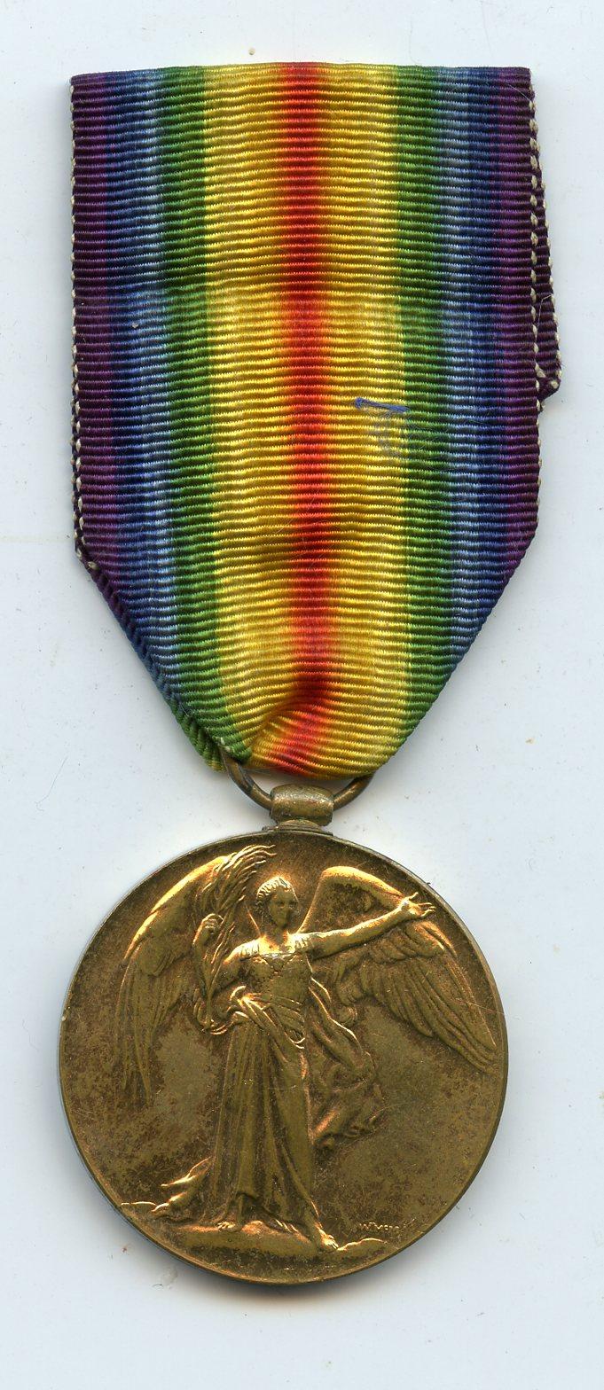 Victory Medal 1914-19 To Gunner John Brown , Royal  Artillery