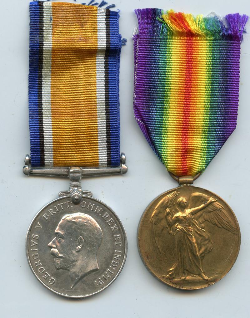 WW1 British War & Victory Medals Pair to Pte William Cook, King's Royal Rifle Corps