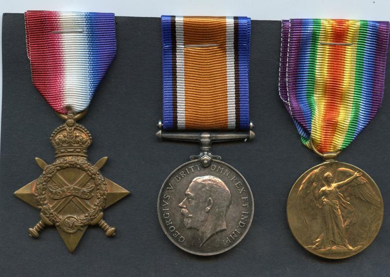 1914-15 Trio World War One Medals To  Pte  William Robertson , Cameronians Scottish Rifles