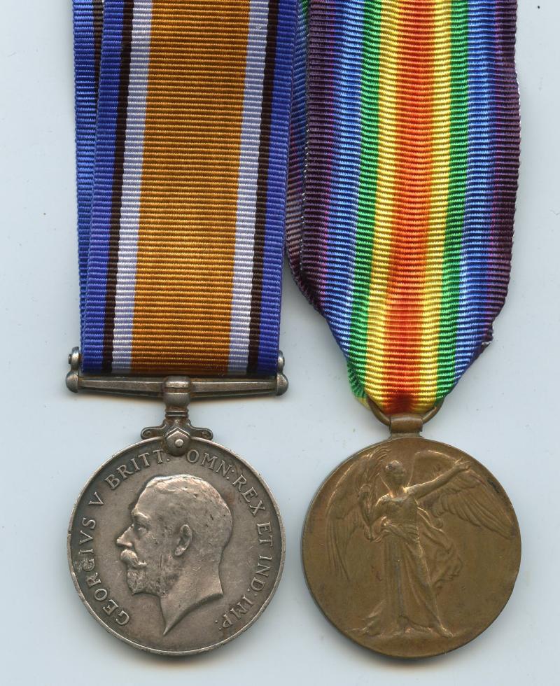 WW1 British War & Victory Medals Pair to Pte Hugh Williams, Rifle Brigade