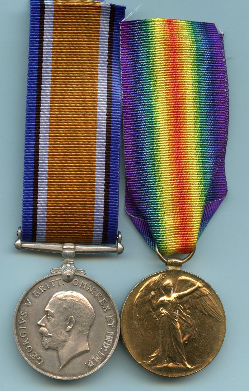 WW1 British War & Victory Medals Pair to William George Babbage Smyth