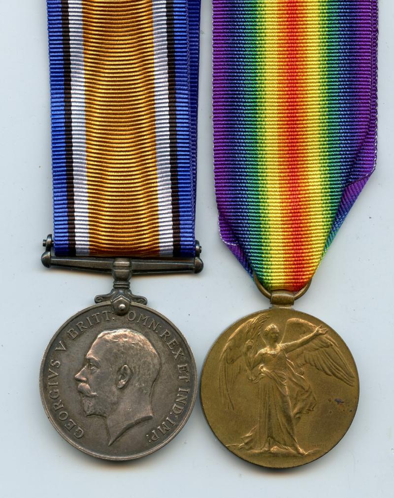 WW1 British War & Victory Medals Pair to Gunner Leonard Price, Royal Garrison Artillery, ( From  N Dudley, Staffs)