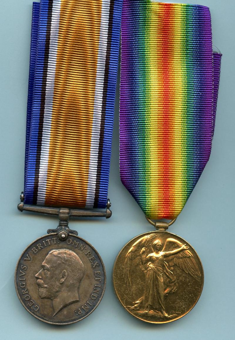 WW1 British War & Victory Medals Pair to Pte Henry Taylor, Machine Gun Corps