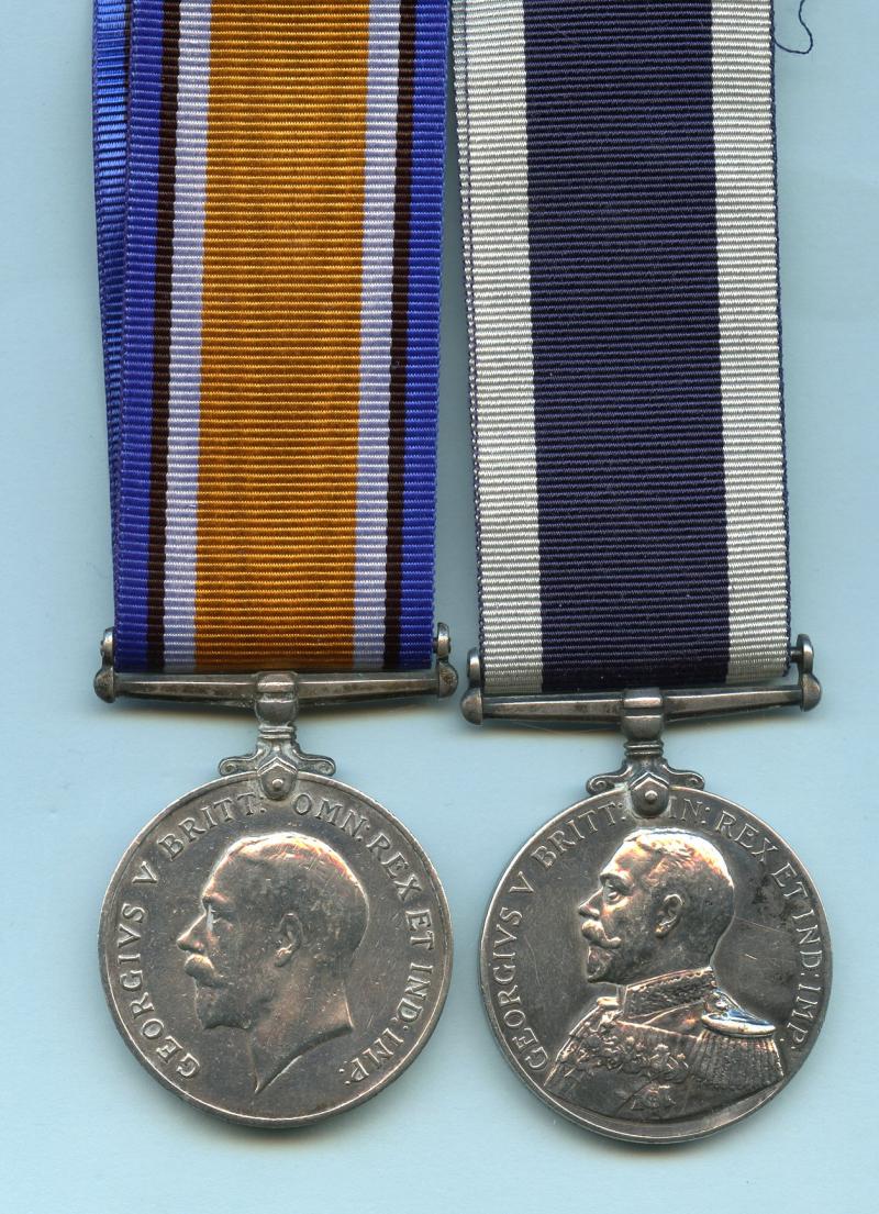 WW1 British War & Navy Long Service Medal Pair to  Stoker Jesse Isaac  Watts, Royal Navy HMS Vivid