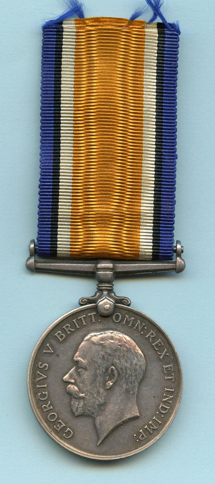 British War Medal 1914-18 To Pte Harry Tomlinson,  11th Battalion  Cameronians (Scottish Rifles),