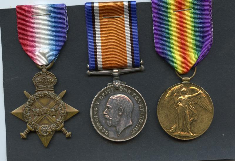 WW1 1914-15 Trio World War One Medals To Pte Robert Morton, 10th Battalion Gordon Highlanders