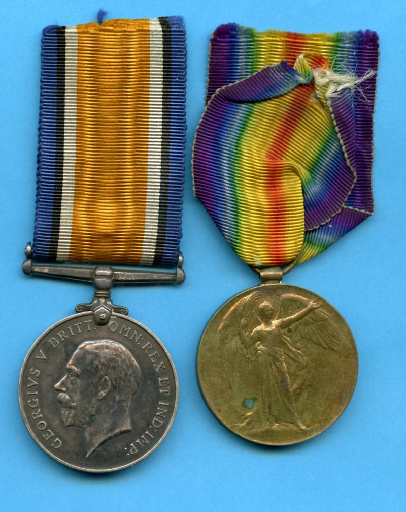 WW1 British War & Victory Medals Pair to Pte Harry Osborne,The Queen's (Royal West Surrey Regiment)