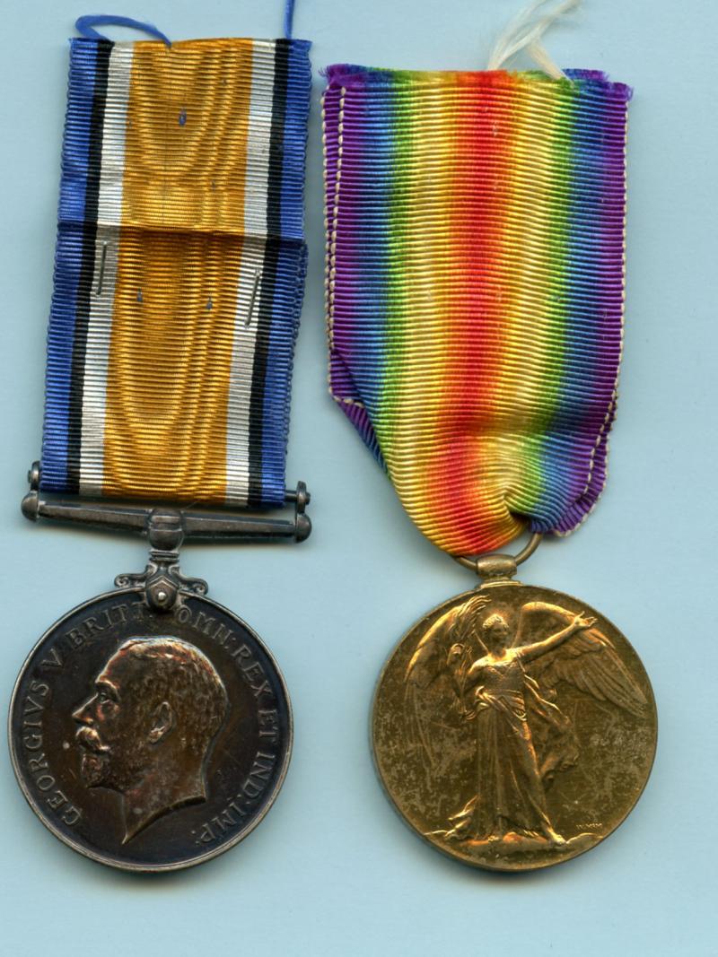 WW1 British War & Victory Medals Pair to Pte Frederick Andrews, Queen's Own (Royal West Kent) Regiment