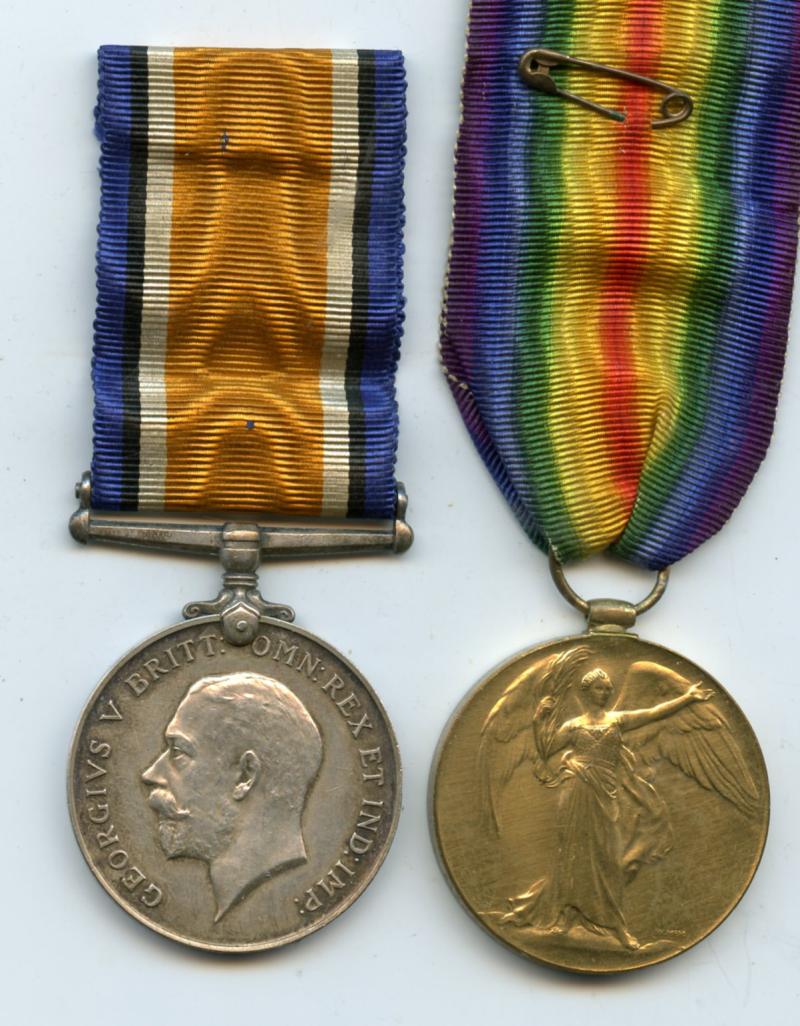 WW1 British War & Victory Medals Pair to Pte George S Blair  Army Service Corps
