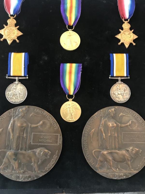 Mitchell 3 Brothers  Family Medals Australian Infantry, New Zealand Rifle Brigade & Royal Scots Fusiliers