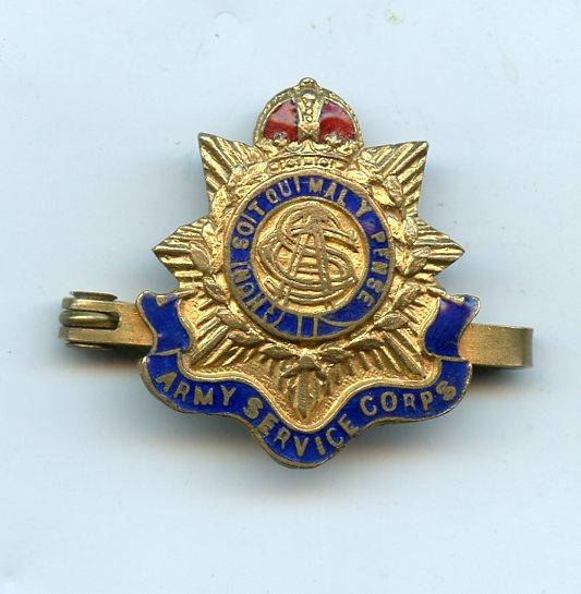 WW1  Army Service Corps Sweetheart Lapel  Badge