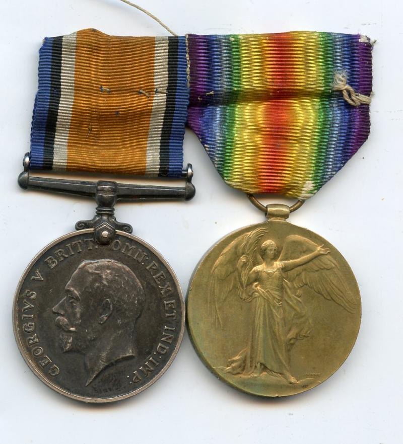 WW1 British War & Victory Medals Pair to Pte George W Wright, Kings Royal Rifle Corps