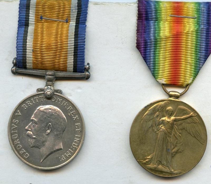 WW1 British War & Victory Medals Pair to Pte Jim Mitchell Rifle Brigade