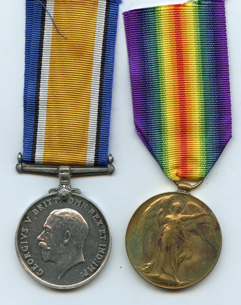 WW1 British War & Victory Medals Pair to Pte Walter Stott 1/4th & 19th Battalions  Northumberland Fusiliers