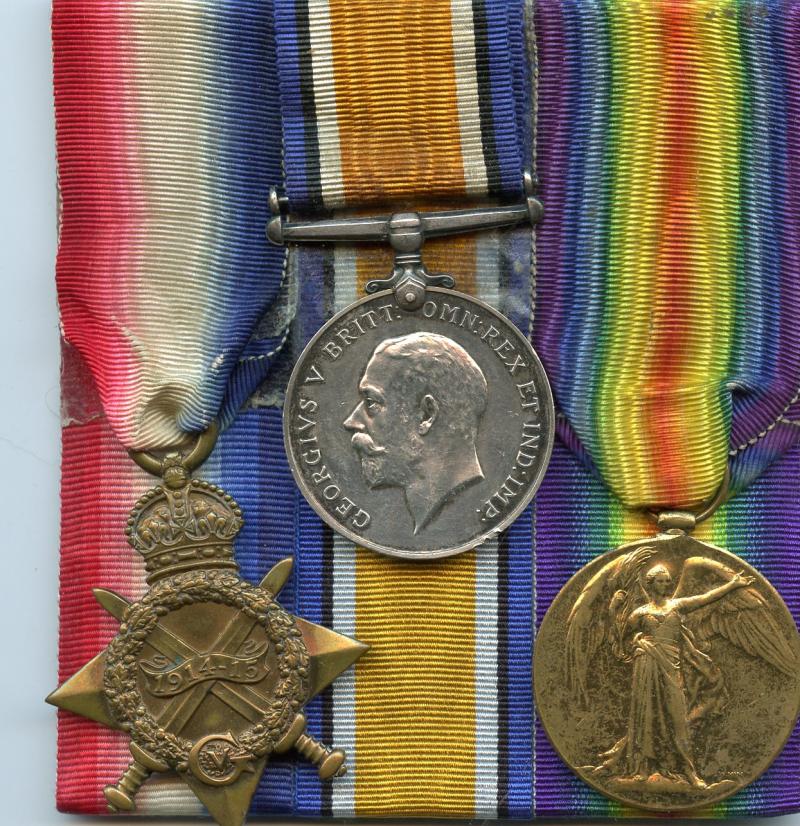 1914-15 Trio World War One Medals To  Pte Hugh Gibson Army Veterinary Corps