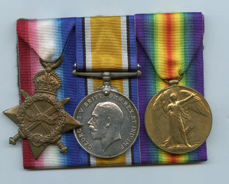 1914-15 Trio World War One Medals To Pte William Stobart, Northumberland Fusiliers