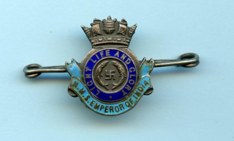 WW1 Royal Navy Ship HMS Emperor of India  Pin badge