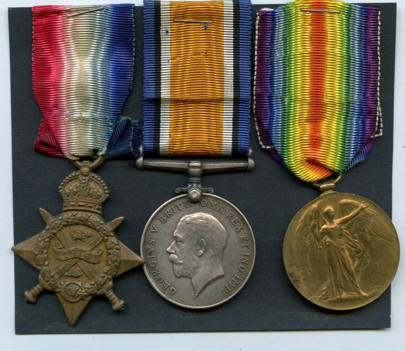 1914 Mons Trio World War One Medals To Pte George Greig, 8th Battalion Royal Scots